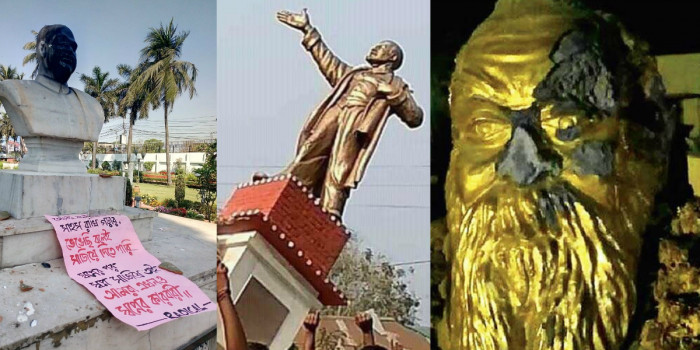 देश के कई हिस्सों में लेनिन, अंबेडकर और श्यामा प्रसाद मुखर्जी की मूर्तियां तोड़ी गई