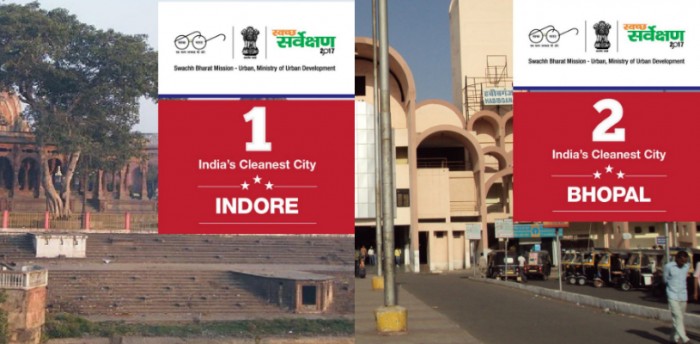 स्वच्छ सर्वेक्षण 2017: टॉप 2 में मध्य प्रदेश के दो शहर - इंदौर और भोपाल 