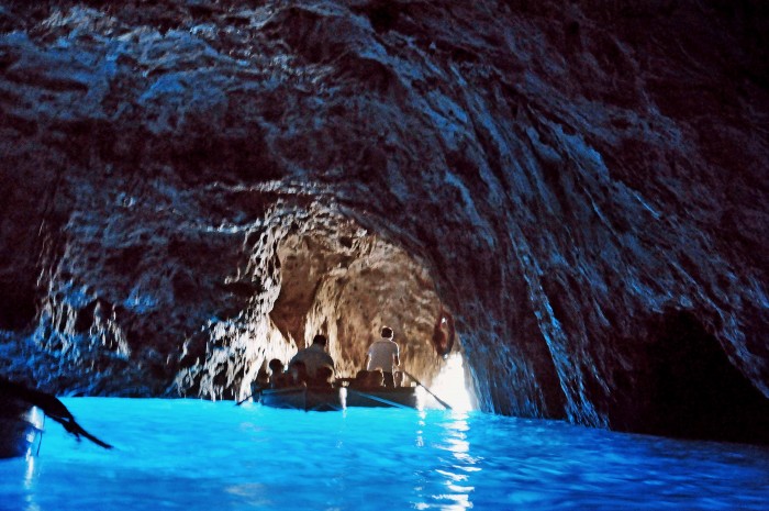 Blue Grotto: A Sea Cave In Capri With Shimmering Blue Water