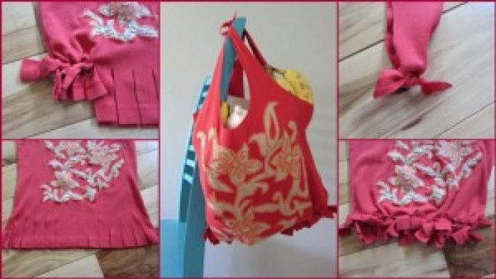 How to Make Creative Handbag with T-Shirt at Home