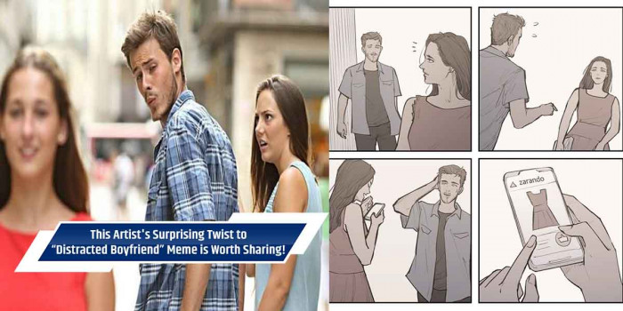 This Artist Lends an Amusing Spin to ‘Distracted Boyfriend’ Meme with a Comic